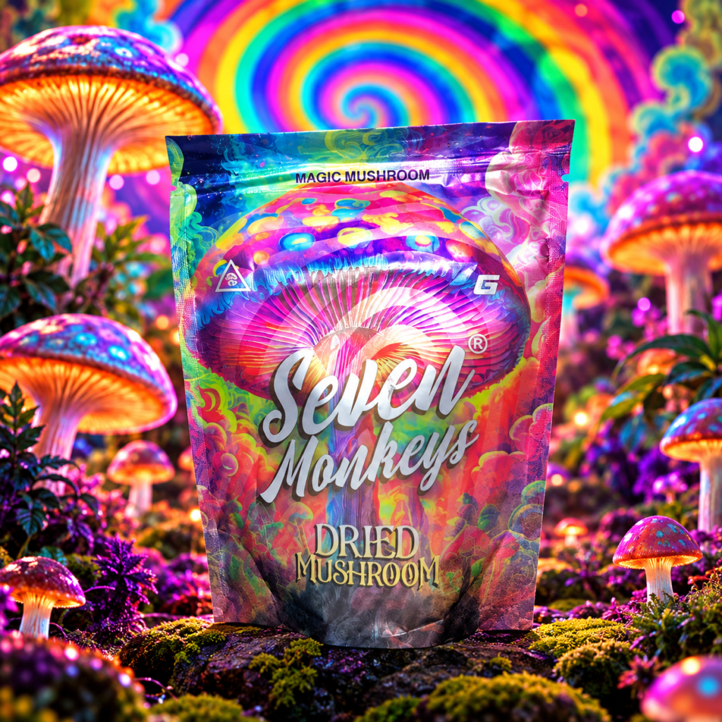 Bolsa Silocibina Seven Monkeys en bosque psicodelico, Happy Health
